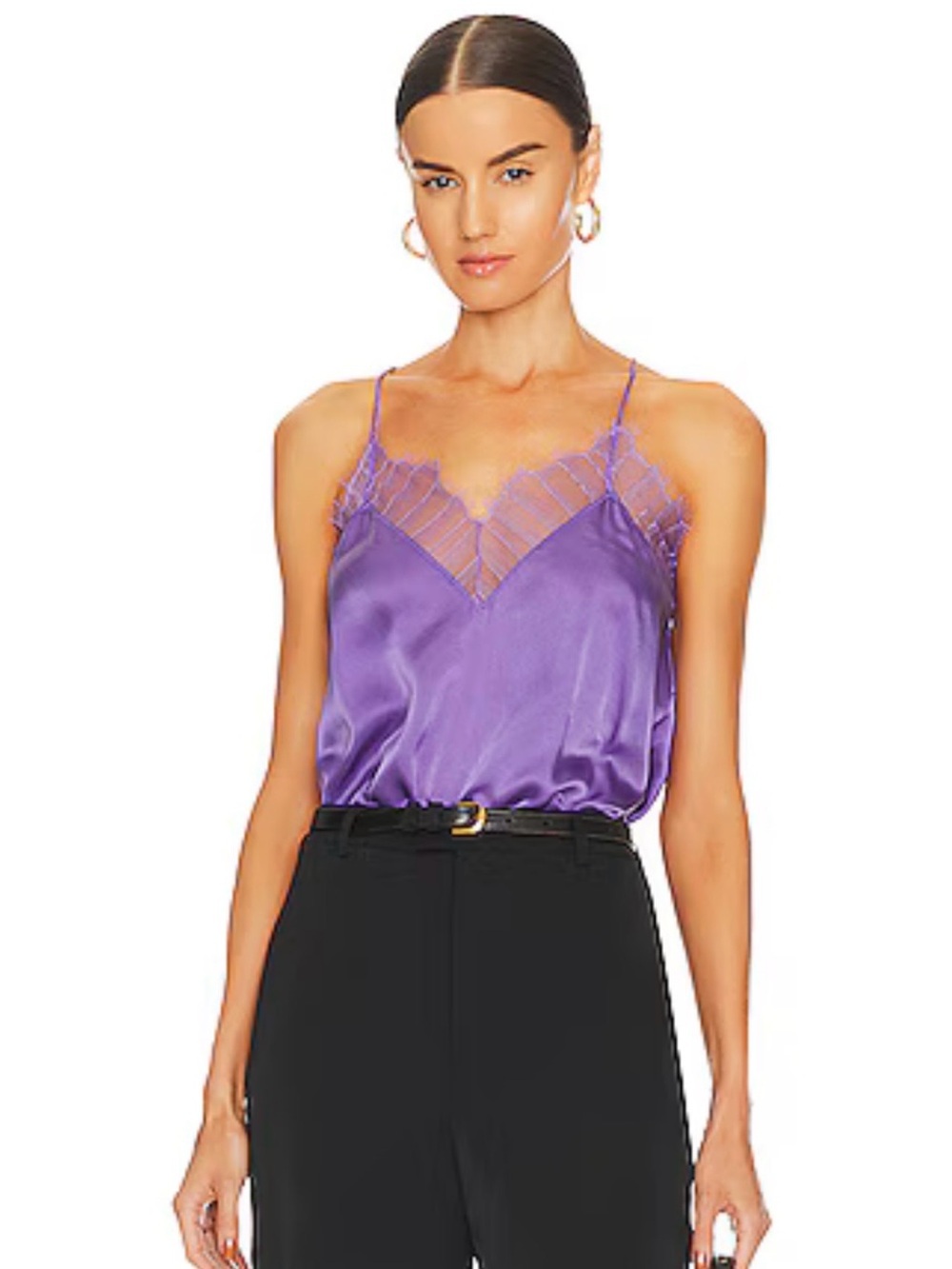NWOT IRO Berwyn lace silk camisole in the color light purple | Size 36